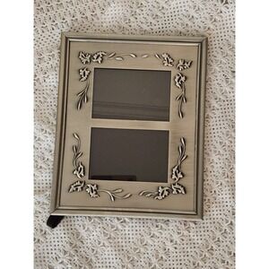 Vintage 1998 HB Group Duel‎ Photo Frame Brushed Silver Metal  10"x 8"